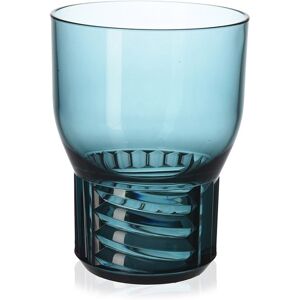 KARTELL set de 4 verres TRAMA (H 11 cm / Bleu - Technopolymère thermoplastique transparent)