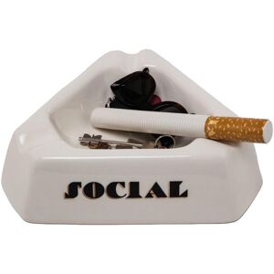 DIESEL LIVING WITH SELETTI cendriers vide-poches porte-clés SOCIAL SMOKER (Blanc - Porcelaine) - Publicité