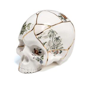 SELETTI crâne humain SKULL KINTSUGI (Blanc et or - Porcelaine) - Publicité