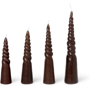 Bougie à visser Twisted candles Lot de 4 Brown