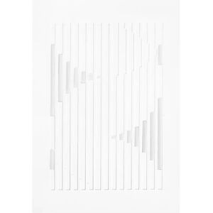 Œuvre d'art en relief lignes organiques 21x29,7 cm Blanc cassé