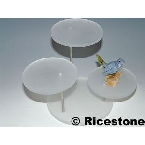 Ricestone 1d) Tres grand support acryl, 3 plateaux, Ø10 cm, presentoir de figurine.