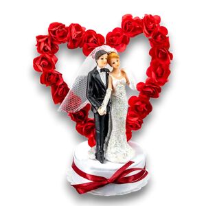 Party Deco Figurine mariage couple sur coeur rouge