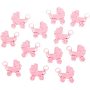 Amscan 12 poussettes roses en plastique 4x3,5cm