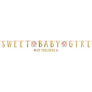 Amscan Lot de 2 guirlandes florales Sweet Baby Girl - Publicité