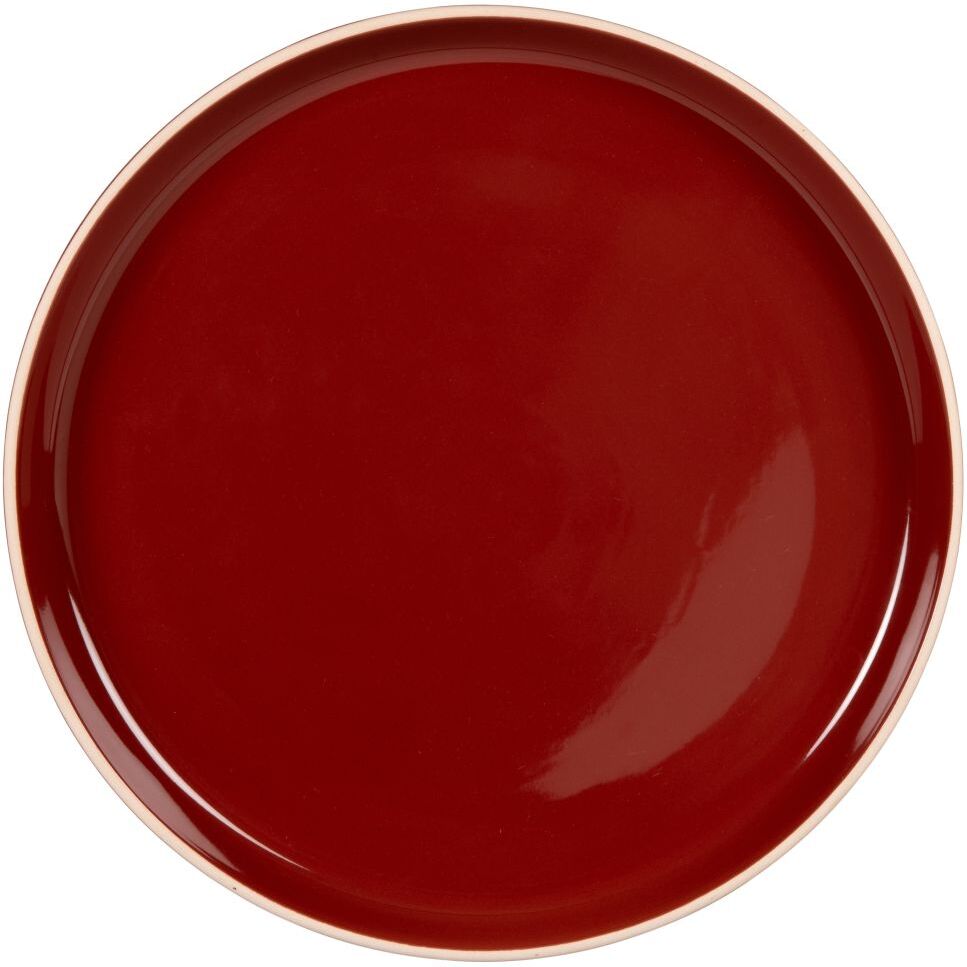 Maisons du Monde Assiette plate en grès rouge