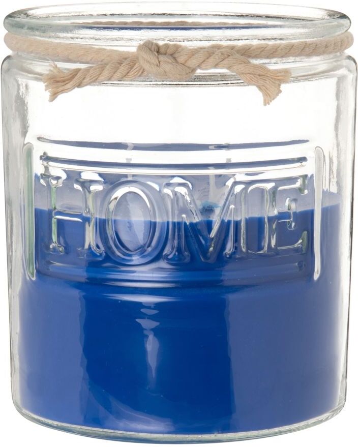 Maisons du Monde Bougie parfumée bleue en verre et corde