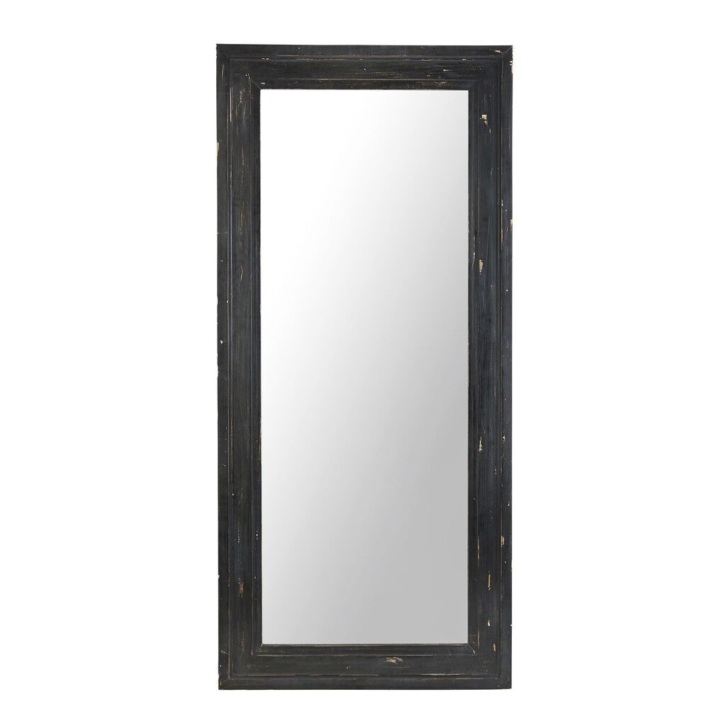 Maisons du Monde Miroir à moulures en pin noir 80x175