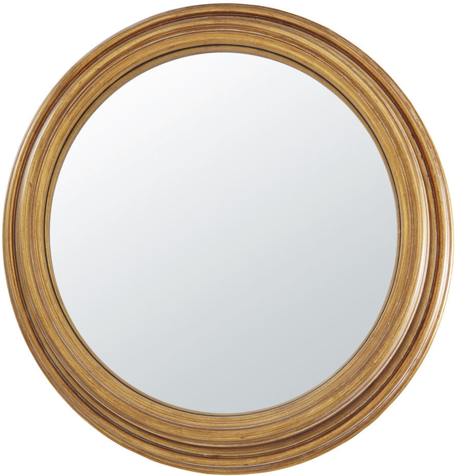 Maisons du Monde Miroir convexe en paulownia en métal doré effet vieilli D88