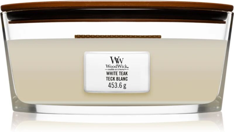 Woodwick White Teak bougie parfumée avec mèche en bois (hearthwick) 453.6 g