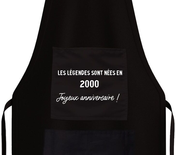 Cadeaux.com tablier noir message générique homme né en 2000