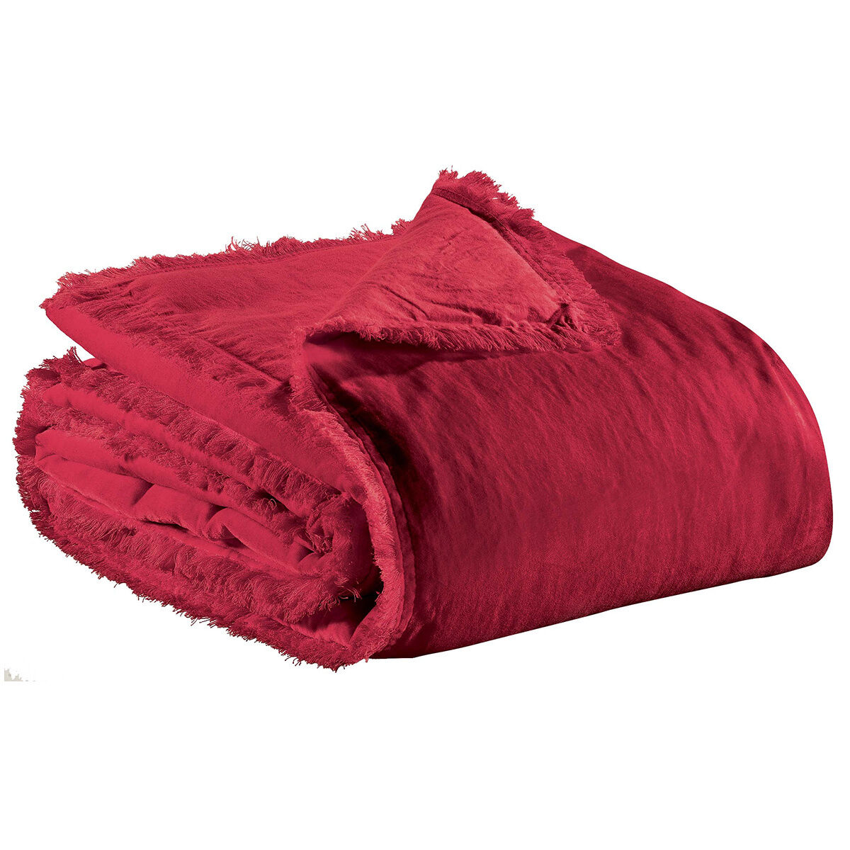 Miliboo Plaid en velours rouge 135 x 200 cm PESCA