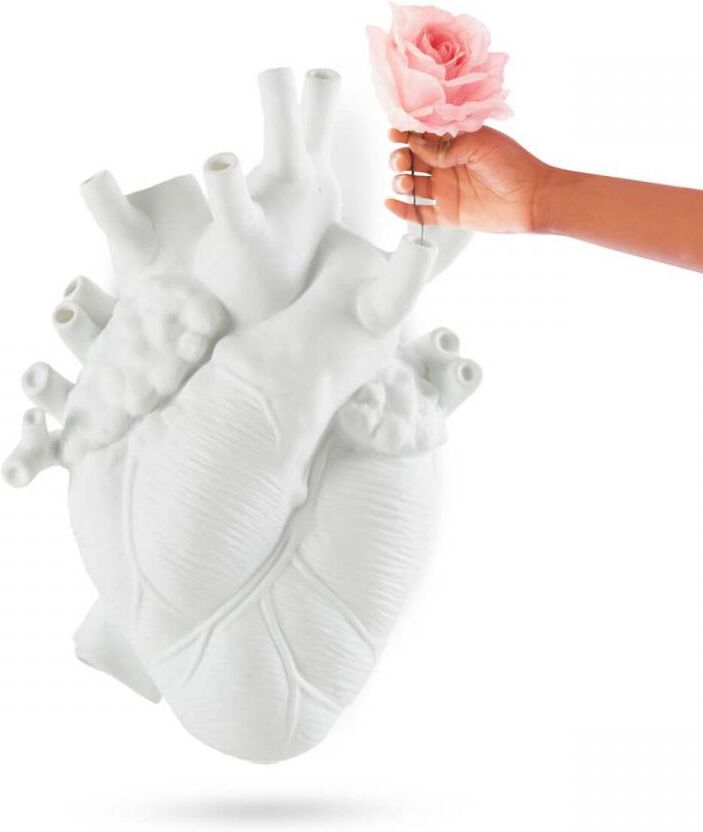 SELETTI vase en forme de coeur LOVE IN BLOOM GIANT (Blanc - Fiberglass)