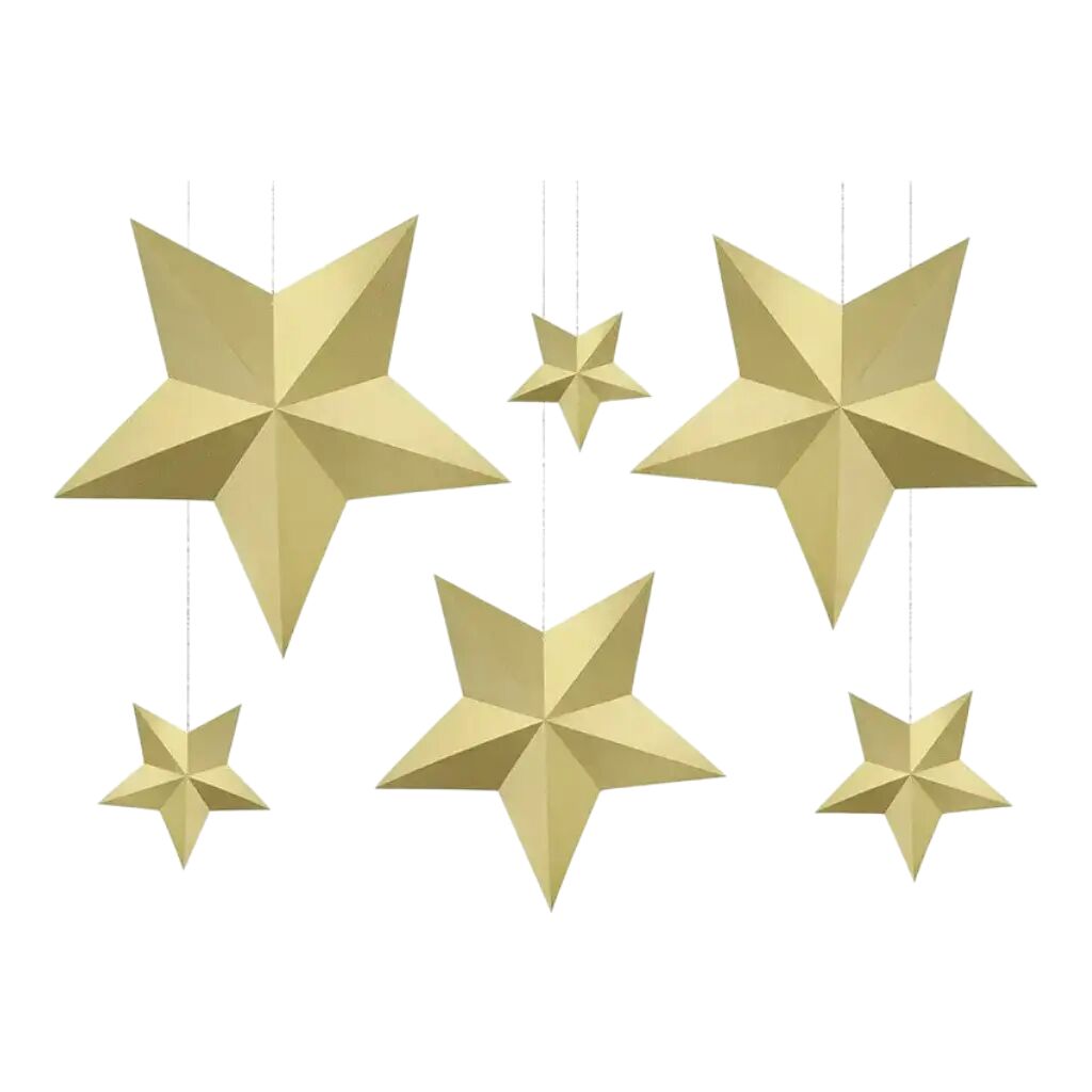 Party Deco Décoration étoiles dorées (6 pièces)