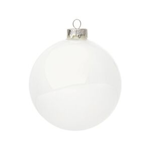 Bizzotto SFERA DI NATALE IN VETRO COLORE BIANCO LUCIDO D100 0914107