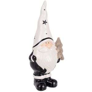 Bizzotto BALMY BABBO NATALE STAND IN PORCELLANA BIANCO E NERO CON PINO 0938920