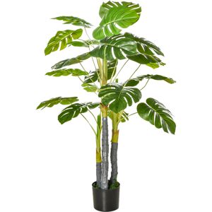 Homcom Monstera Pianta Artificiale per Interno ed Esterno, Pianta Finta Realistica con 20 Foglie, 120cm