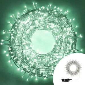 Catena di luci 25 metri da 500 Led Verde Tiffany con cavo trasparente Wisdom