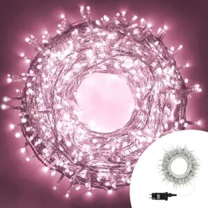 Catena di luci 9 metri da 180 Led Rosa con cavo trasparente Wisdom