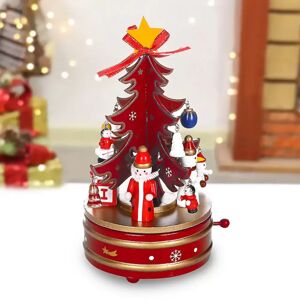 Giostrina Carosello albero di natale animato 22,5cm in legno di colore rosso Wisdom