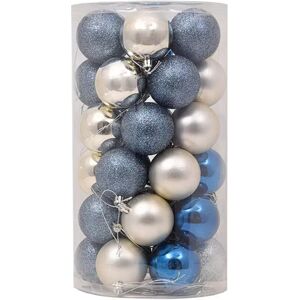 Viscio Trading Palline decorative Blu e Argento per Albero di Natale Confezione 36 pz Viscio