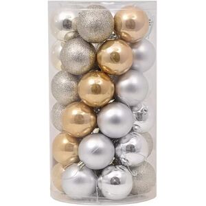 Viscio Trading Palline decorative Oro e Argento per Albero di Natale Confezione 36 pz Viscio