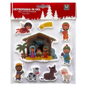Stickers Gel adesivo di Natale per finestre scena natività con tutti i personaggi Wisdom