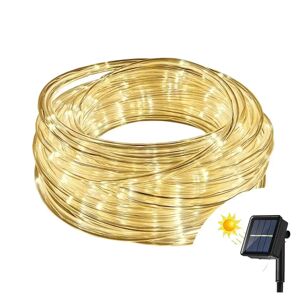 Tubo luminoso con pannello solare 20 metri da esterno 400 Led Bianco Caldo Wisdom