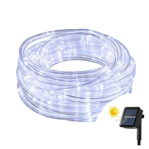 Tubo luminoso con pannello solare 20 metri da esterno 400 Led Bianco Freddo Wisdom