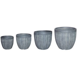 Milani Home set di vasi in fibra sintetica di design moderno industrial G.44,5x44,5x43,5/M. Grigio 45 x 44 x 45 cm