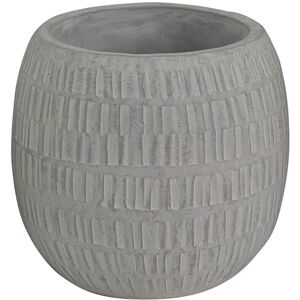 Milani Home vaso in fibra sintetica di design moderno industrial cm 23 x 23 x 19 h Grigio 23 x 19 x 23 cm