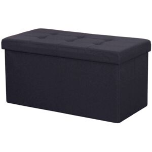 Milani Home pouf rettangolare in stoffa di design moderno, cm 76 x 38 x 38 h Nero 76 x 38 x 38 cm