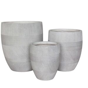 Milani Home Vasi Per Piante Rotondi Da Interno Ed Esterno Set Da 3 Dimensioni Moderni Vaso Beige 27 x 32 x 27 cm