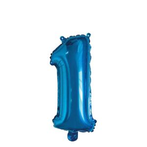 Graziano Palloncino Mylar Numero 1 Blu Medio 14'' 35 Cm