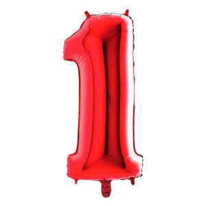 Graziano Palloncino Mylar Numero 1 Rosso Grande 40'' 101 Cm