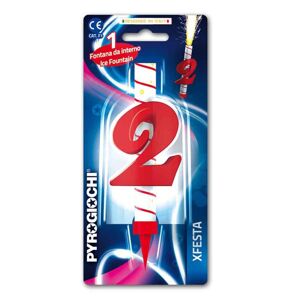 Candela Fontana Pirotecnica Per Torte Pyrogiochi Numero 2 Rosso