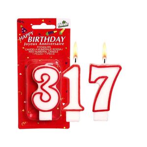 Florida Candelina Per Torta Di Compleanno Con Numero Rosso H 7 Cm