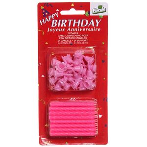 Florida 24 Candeline Compleanno Rosa 6 Cm Trama A Spirale