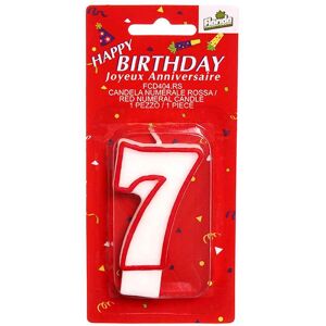 Florida Candelina Per Torta Di Compleanno Numero 7 Rosso H 7 Cm