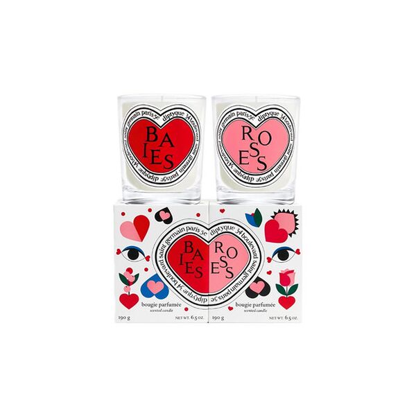 diptyque duo candele baies-roses
