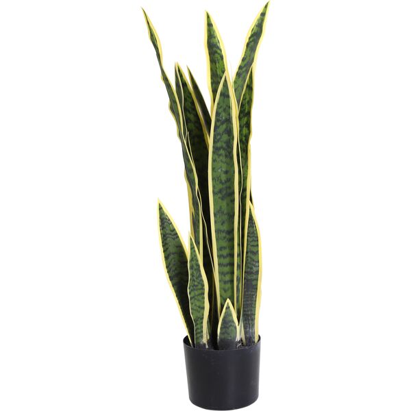 outsunny sanseveria artificiale in vaso, pianta da esterno e interno con 21 foglie (Ф15cm x 80cm)