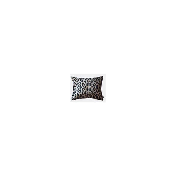 les-ottomans silk velvet cushion, black and brown