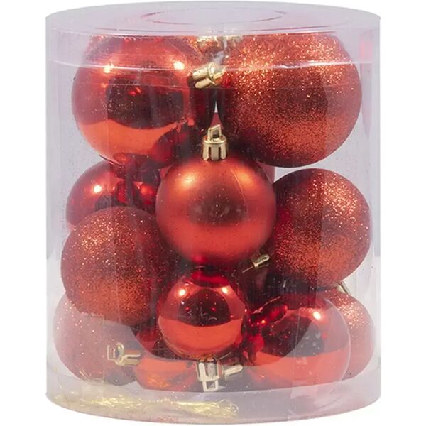 viscio trading palline decorative colore rosso per albero di natale confezione 20 pz viscio