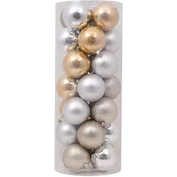 viscio trading palline decorative oro e argento per albero di natale confezione 28 pz viscio