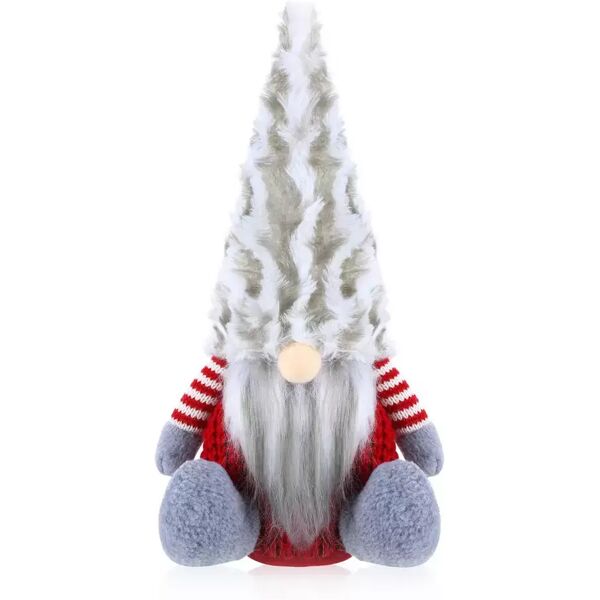 gnomo di natale 22cm di colore rosso e bianco wisdom