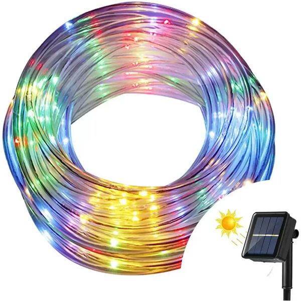 tubo luminoso con pannello solare 20 metri da esterno 400 led multicolore wisdom