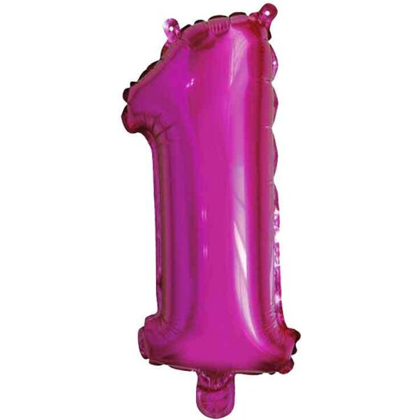 graziano palloncino mylar numero 1 fucsia medio 14'' 35 cm