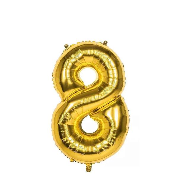 graziano palloncino mylar numero 8 oro medio 14'' 35 cm