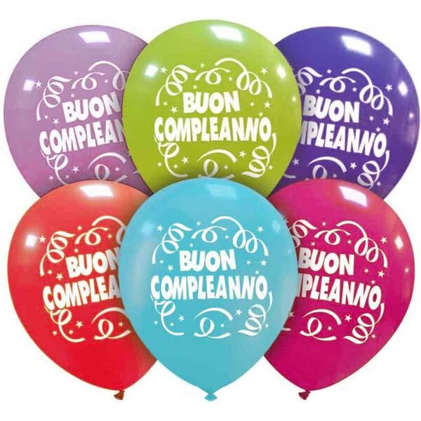 graziano 20 palloncini lattice buon compleanno colori misti medi 12'' 30 cm