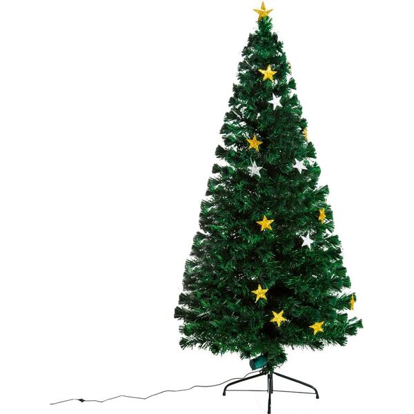 dechome d0754 albero di natale h. 180 cm abete con 27 led luci a forma di stella - d0754